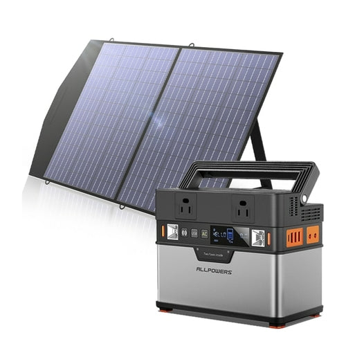 220V/110V Portable Power Station 372Wh Solar Generator Emergency