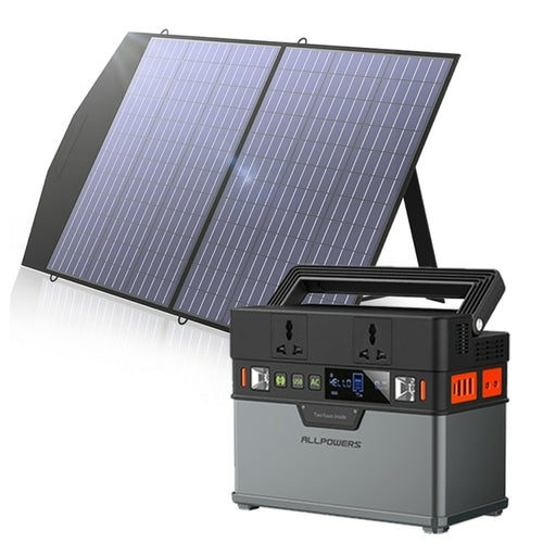 220V/110V Portable Power Station 372Wh Solar Generator Emergency