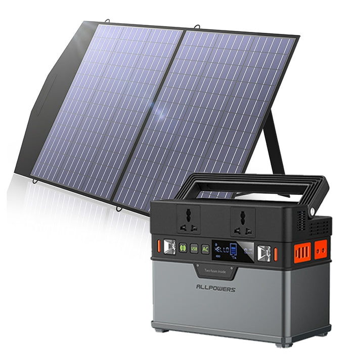 220V/110V Portable Power Station 372Wh Solar Generator Emergency