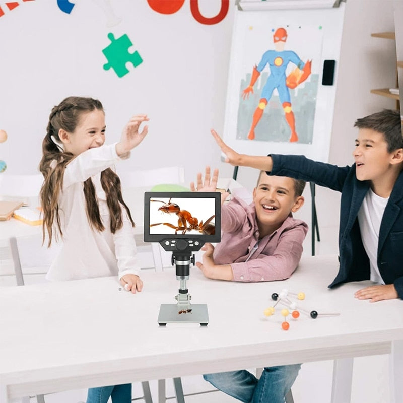 Microscopio Digital LCD de 5,5 ", lupa de microscopio de moneda 1000X 1080P con