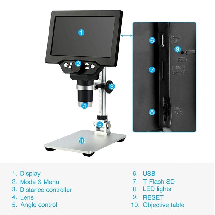 5,5-Zoll-LCD-Digitalmikroskop 1000X 1080P Münzmikroskop-Lupe mit