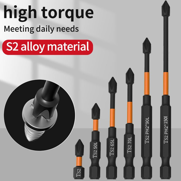 6pcs Cross Screwdriver Head Strong Magnetic Anti Slip High Hardness