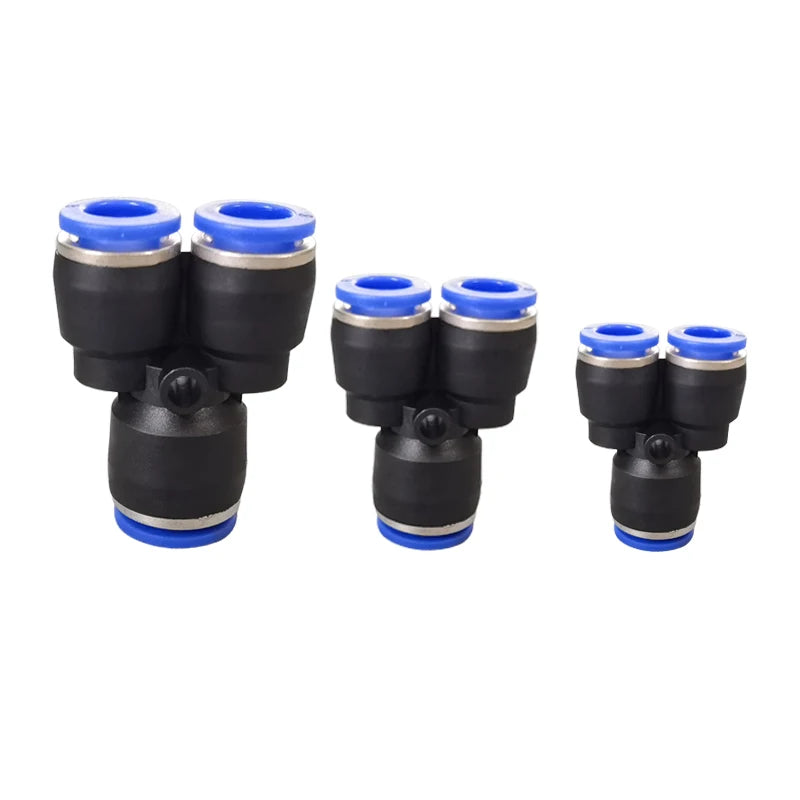 PW Y-Type Pneumatic Reducing Tee – Push-In Hose Connector 4–16mm (6 - 30PCS)