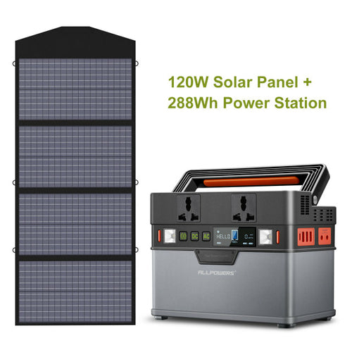 Central eléctrica portátil Allpowers 288wh 300w, 606wh 500w solar