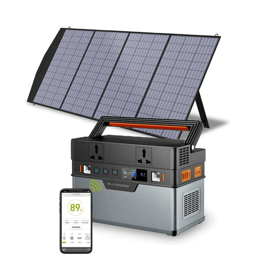 Central eléctrica portátil Allpowers 288wh 300w, 606wh 500w solar