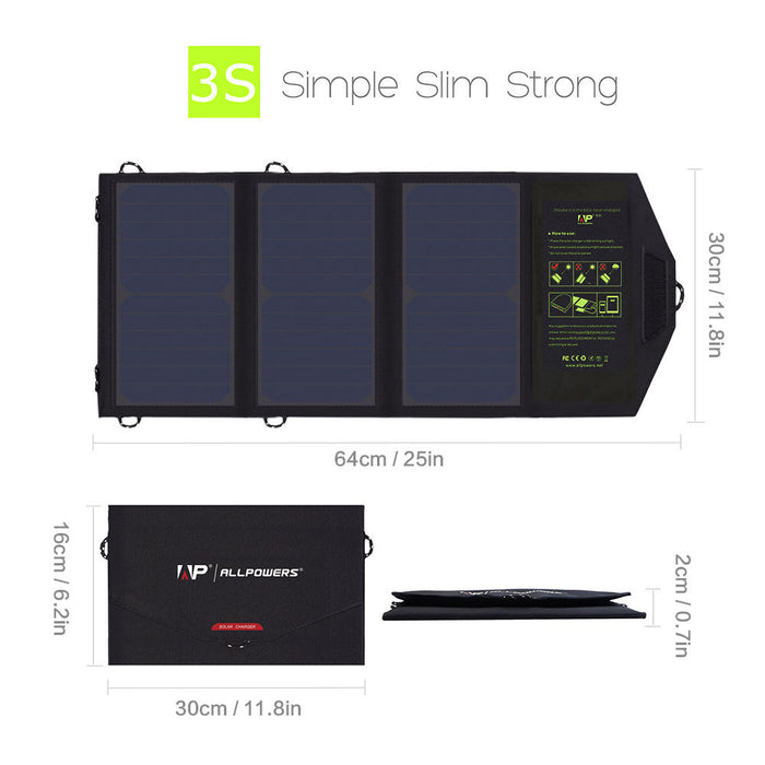 Cargador de teléfono portátil Allpowers Panel Solar 5V21W