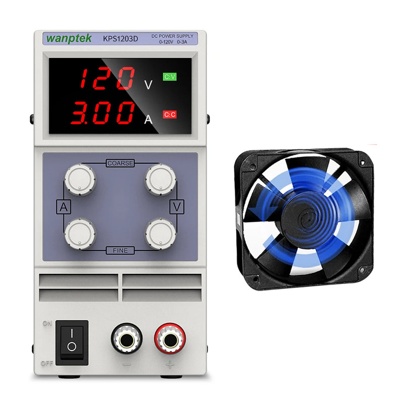 KPS1203D Regulated DC Power Supply 0–5A | Laboratory Variable Bench Power Supply with Dual Display