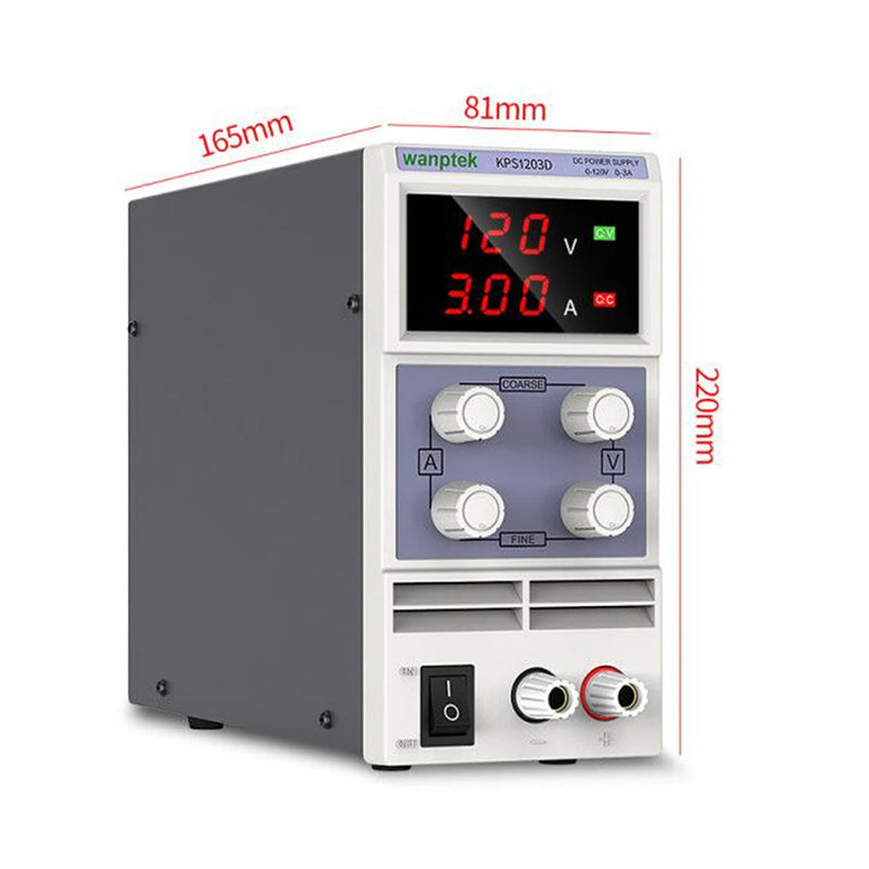KPS1203D Regulated DC Power Supply 0–5A | Laboratory Variable Bench Power Supply with Dual Display