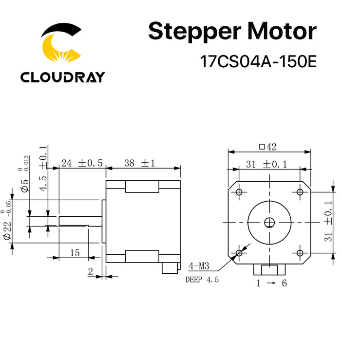 Cloudray Nema 17 Open Loop Stepper Motor Driver Kit – 0.4N.m, 1.5A