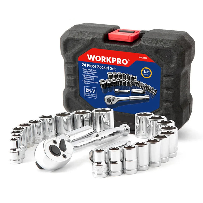 24/64/108-Piece Tool Set – Wrench &amp; Socket Set with 3/8" Ratchet Wrench
