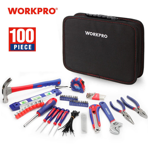 WORKPRO 100PCS Household Tool Set – Mechanic Tool Kit with Pliers