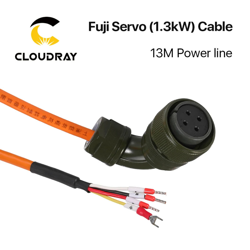 Cable de servomotor Cloudray Fuji 1.3KW 13M línea de codificador + línea de alimentación para 