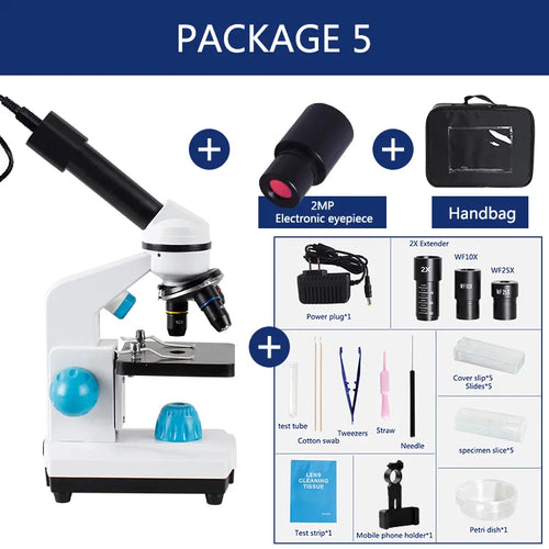 2000X Biological HD Microscope with Electronic Eyepiece – Monocular Design for Student Laboratory Use