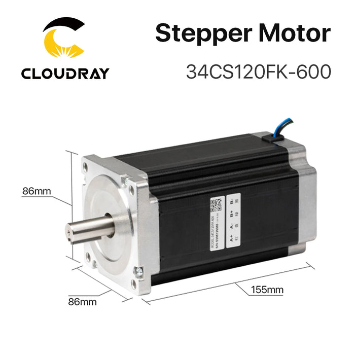 Cloudray Nema 34 Open Loop Stepper Motor Kit with 12N.m Torque and DM860S Driver - 6.0A