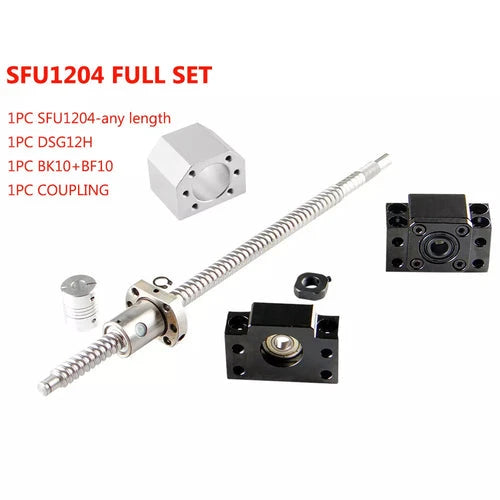 SFU1204 Juego de husillo de bolas laminado SFU1204 C5 con extremo mecanizado + tuerca de bola 