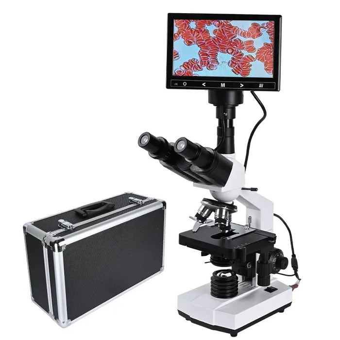 Professional Blood Detector Digital Microscope – 5MP Electronic Binocular Microscope with 7-Inch LCD Screen