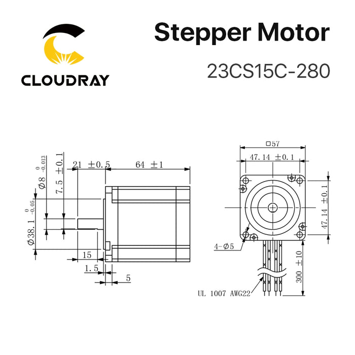 Cloudray Nema 23 Stepper Motor Driver Kit – Open Loop, 1.5N.m, 2.8A