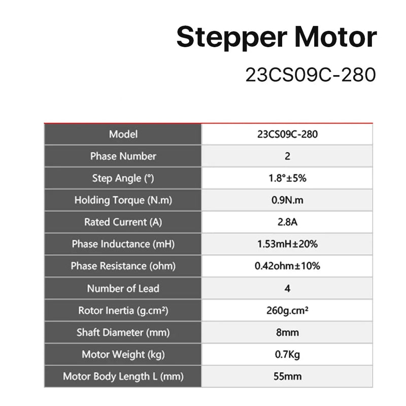 Motor paso a paso Nema23 57mm 90Ncm 2.8A Motor paso a paso bifásico de 4 conductores 
