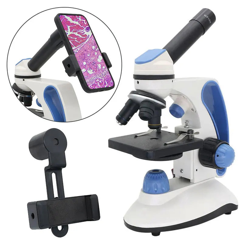 Microscopio Biológico 2000X con Clip para Smartphone HD Iluminado 