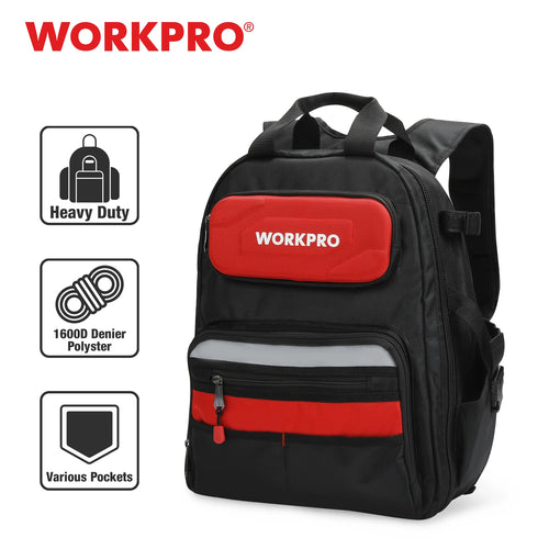 WORKPRO 2021 New Tool Bag 17'' Backpack Waterproof Organizer Bag