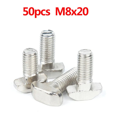 T-Bolt Screws for EU Standard 20, 30, 40, M5 M6 M8 50pcs