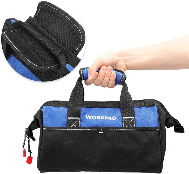 Bolsa para herramientas de mano WORKPRO de 13 pulgadas, bolsa para electricista de poliéster 600D 
