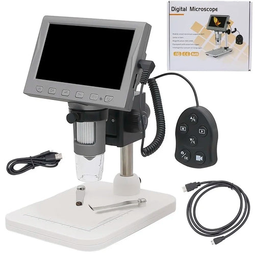 1000X WiFi Digital Microscope with HDMI Compatibility and 4.5" HD Display - 1080P Video Microscope with Remote Control for PC, Phone, and Tablet