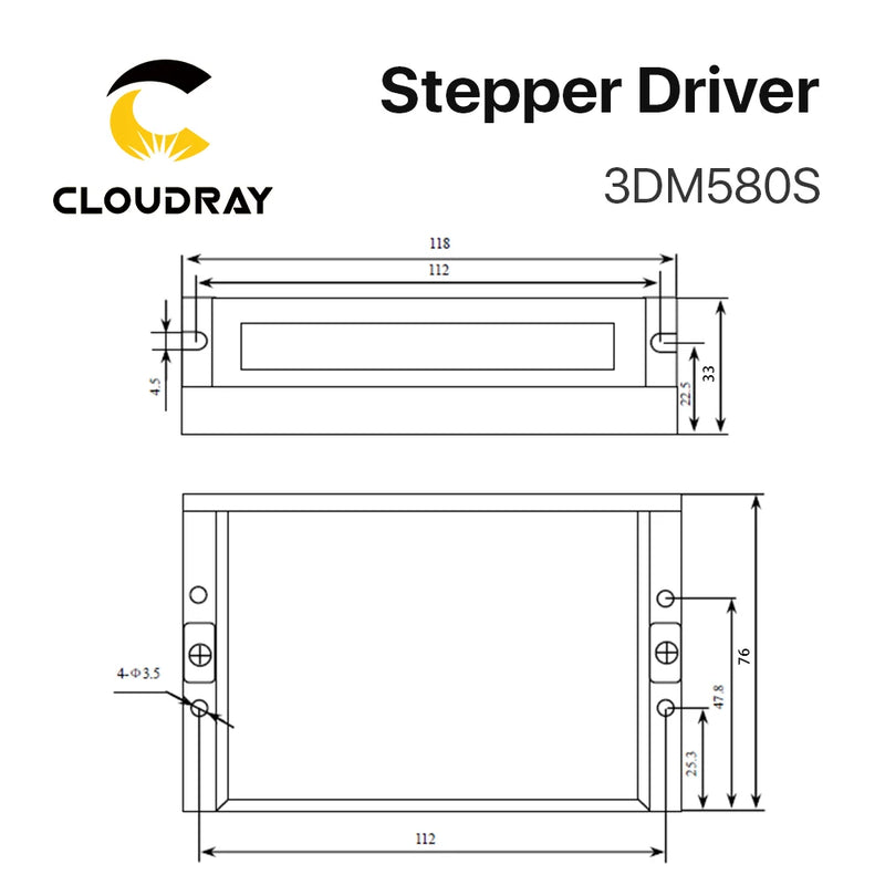 Controlador paso a paso trifásico Cloudray 3DM580S 24-50 V CC para paso Nema 23