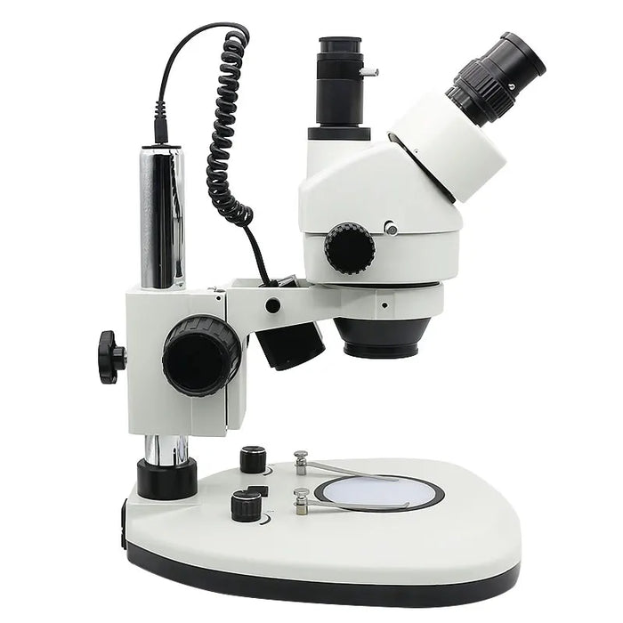 Trinocular Stereo Microscope 7X-45X Zoom – Top &amp; Bottom LED Light Source for Soldering, Phone, and PCB Repair with WF10X Eyepiece