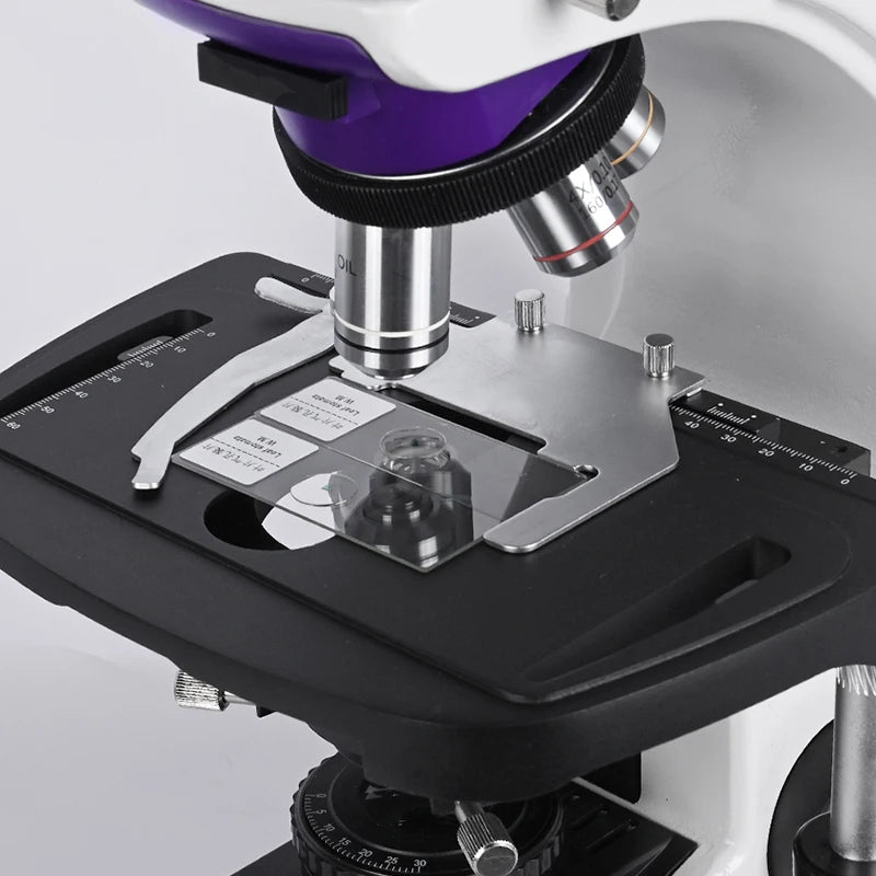 Microscopio compuesto Trinocular profesional zoom biológico de laboratorio HD + 