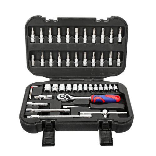 WORKPRO 35-48PCS Tool Set for Car Repair Tools Socket Set Metric 1/4"