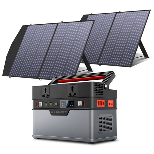 ALLPOWES Portable Power Station, 700W Outdoor Solar Generator