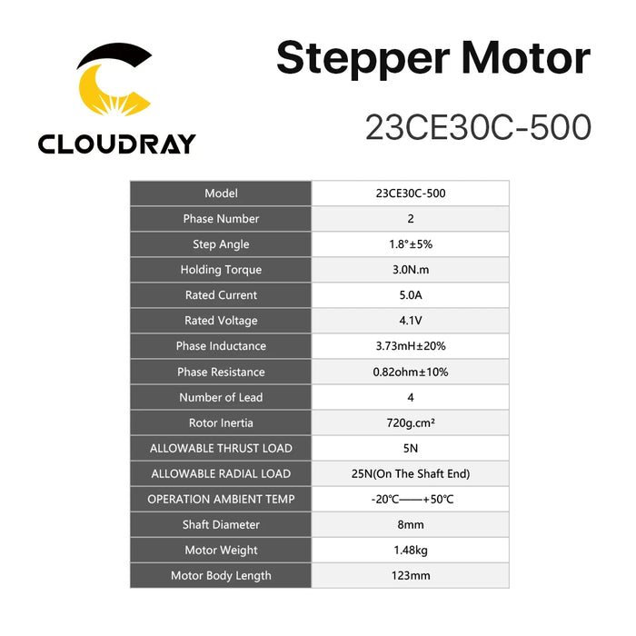 Cloudray Nema 23 Closed Loop Stepper Motor – 3.0N.m, 5.0A