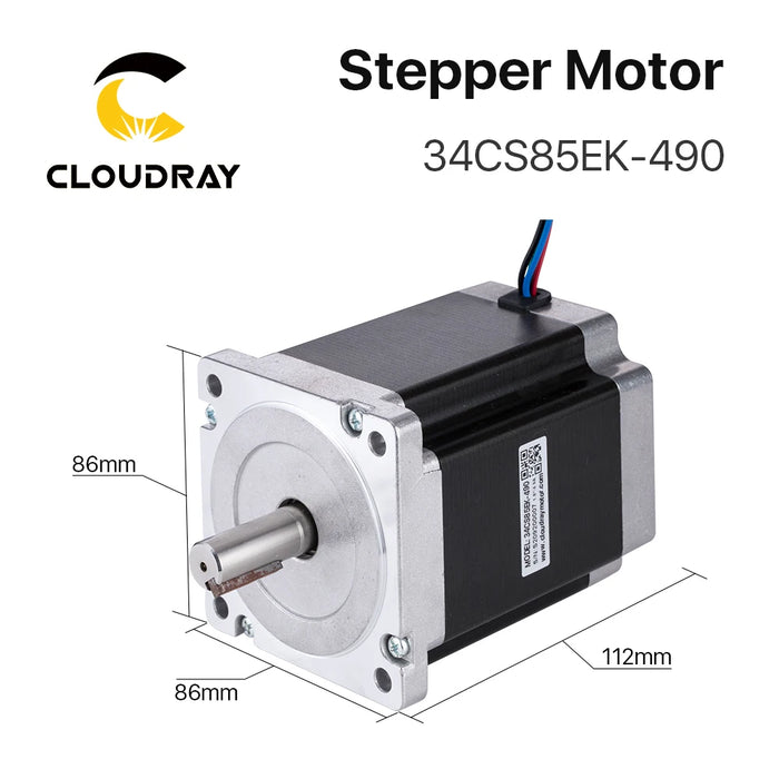 Cloudray Nema 34 Open Loop Stepper Motor 8.5N.m 4.9A 12.7mm Shaft