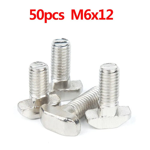 T-Bolt Screws for EU Standard 20, 30, 40, M5 M6 M8 50pcs