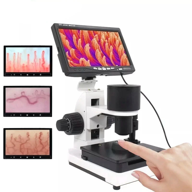 Instrumento de microcirculación capilar para pliegue ungueal digital en color 400X HD 