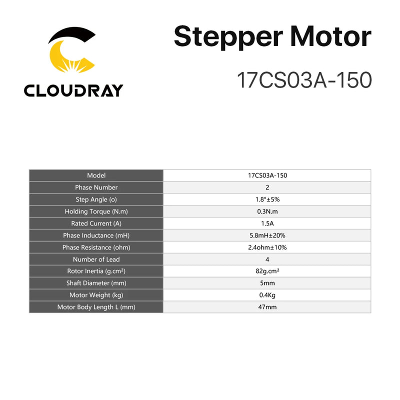Nema 17 Stepper Motor - 42mm, 30Ncm, 1.5A, 2-Phase, 4-Lead