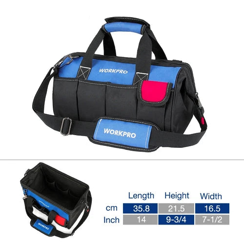 WORKPRO Werkzeug-Handtasche, Elektriker-Tasche, Werkzeug-Organizer, wasserdichtes Werkzeug