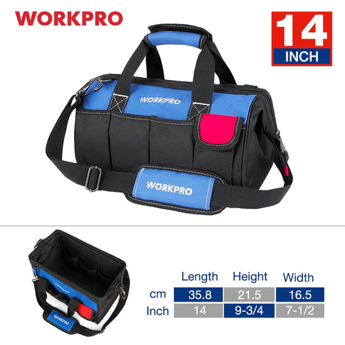 WORKPRO-Bolso para herramientas, bolsa para electricista, organizadores de herramientas, resistente al agua