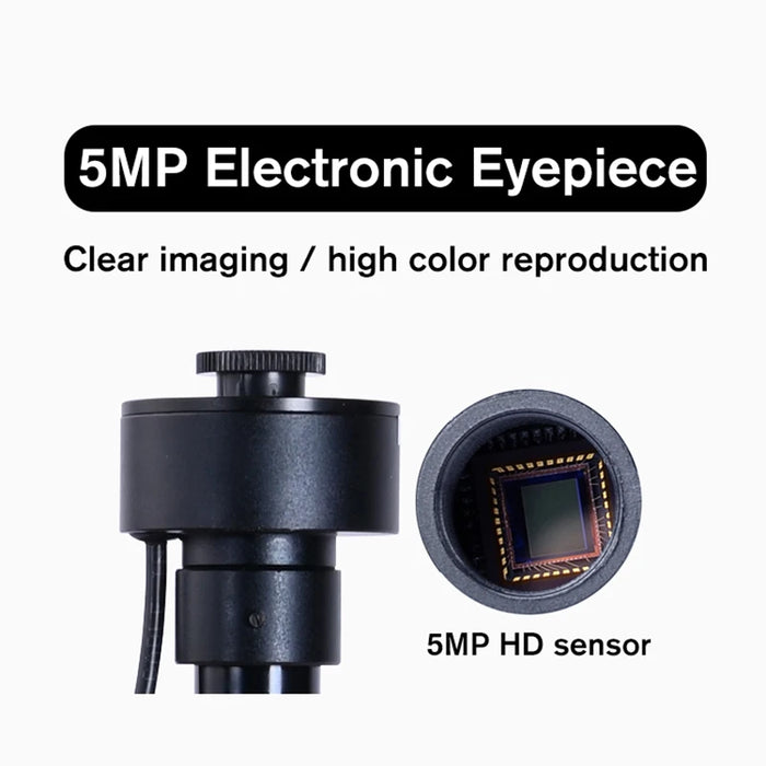 2000X Professional Biological Microscope – TV-Type Coaxial Fine-Tuning with 5MP Electronic Eyepiece &amp; 7-Inch, 9-inch LCD Display