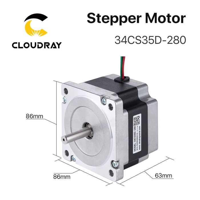 Cloudray Nema 34 Open Loop Stepper Motor Kit with 3.5N.m Torque and DM860S Driver - 2.8A