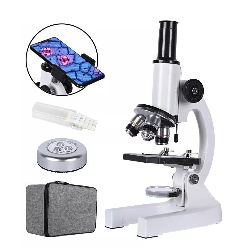 Zoom 640X 1280X 2000X HD Microscopio biológico Monocular estudiante 