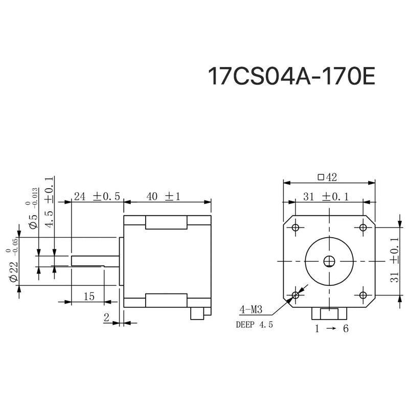 Cloudray NEMA 17 0.42N.m 1.7A Stepper Kit + DM320S 18–40V