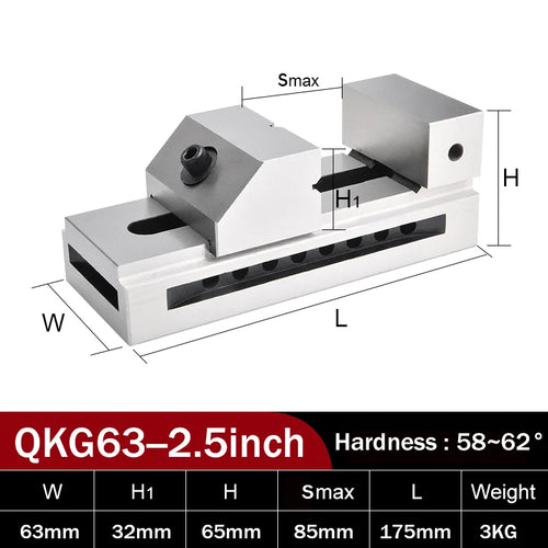 Precision Grinding Vise, Models QKG63, QKG50, QKG38 - 1.5 to 2.5 Inch