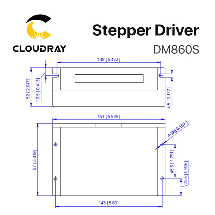 Cloudray Nema 34 Open Loop Stepper Motor Kit with 6.5N.m Torque and DM860S Driver - 4.6A