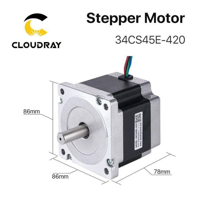 Cloudray Nema 34 Open Loop Stepper Motor Kit 4.5N.m 4.2A 12.7mm Shaft