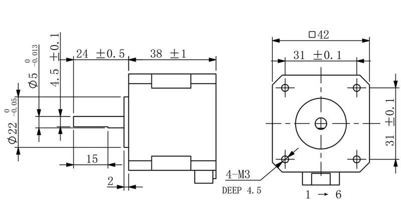Cloudray NEMA 17 0.4N.m 1.5A Stepper Kit + DM422S 18–48V