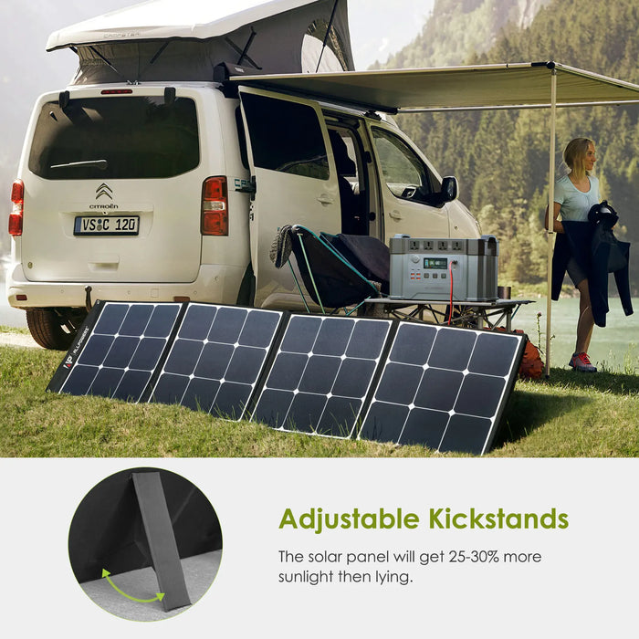 ALLPOWERS 200W Solar Panel With Adjustable Kickstand, Foldable Solar