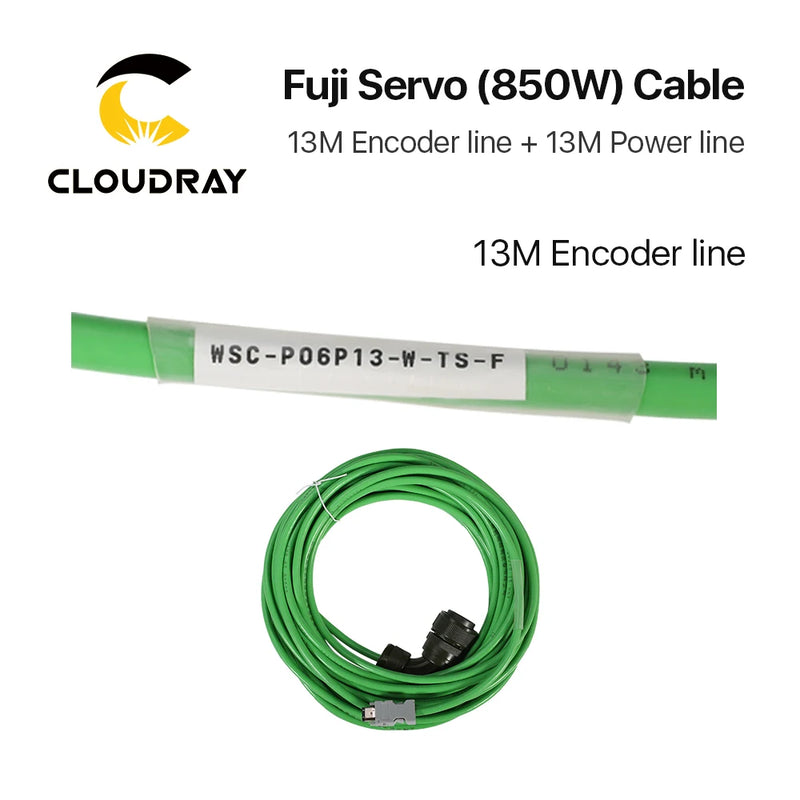 Cable de servomotor Cloudray Fuji 850W 13M línea de codificador + línea de alimentación para 