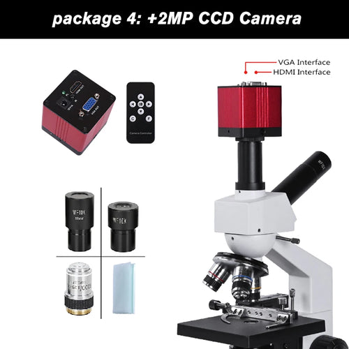 HD 1600X Complex Binocular Microscope – Professional Biological Lab Microscope with 7-Inch LCD, VGA/HDMI Digital Camera, and USB Electronic Eyepiece